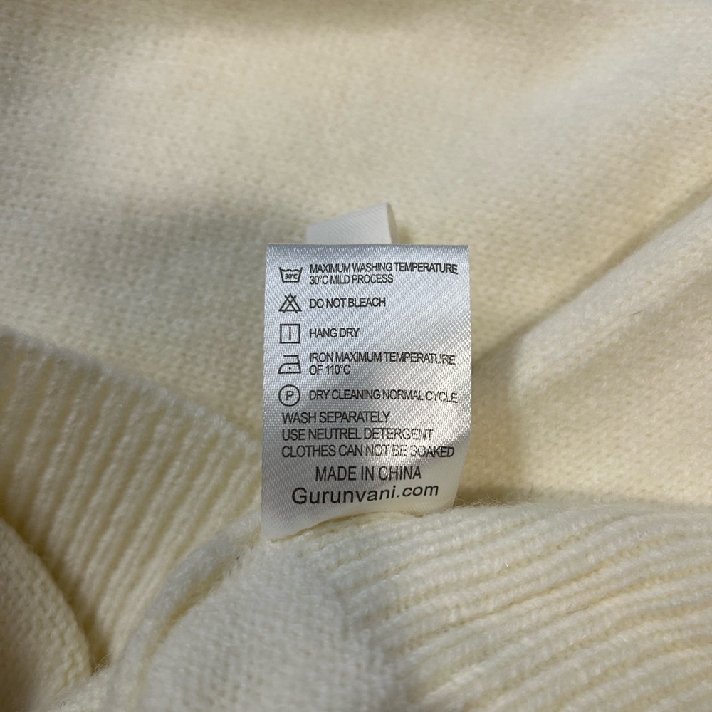 Men's Patchwork Crewneck Sweater - Cream, Green, and Brown - Picture 6 of 10